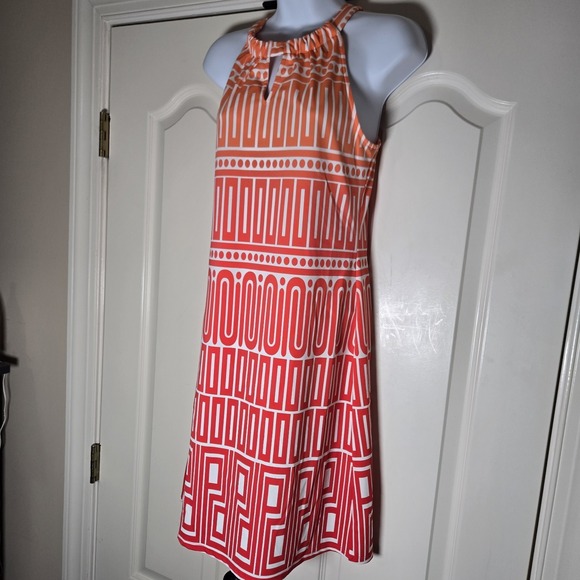 JUDE CONNALLY Dress Geometric Ombra Orange/Red Summer Dress Size Small EUC - Picture 2 of 12